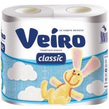 Бумага туалетная Veiro Classic 4шт. 2-слойная белая арт.5С24б