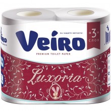 Бумага туалетная Veiro Luxoria 4шт. 3-слойная белая