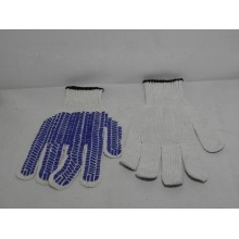 Перчатки хозяйственные хлопчатобумажные с точками Протектор (класс 7,5) 6 ниток