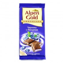 Шоколад Alpen Gold молочный Черника с йогуртом 85-90г 