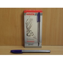 Ручка шариковая Berlingo Silver Triangle синяя стержень d 1мм арт.CBp_10792