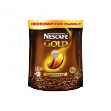 Кофе растворимый сублимированный Nescafe Gold 75г в пакете 