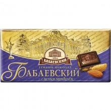 Шоколад Бабаевский тёмный с миндалём 100/90г 