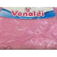 Коврик для ванной комнаты 55х85см прямоугольный ворсовый Vonaldi Стандарт розовый/персиковый