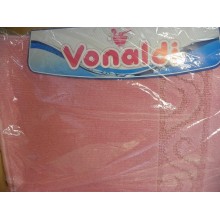 Коврик для ванной комнаты двойной 60х100см прямоугольный ворсовый Vonaldi розовый/персиковый
