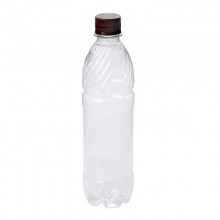 Бутылка 0,5 л прозрачная с крышкой d28мм ПЭТ одноразовая 