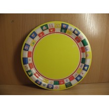 Тарелка Пикник d230мм цветная ламинированный картон одноразовая 