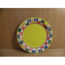 Тарелка Пикник d180мм цветная ламинированный картон одноразовая 