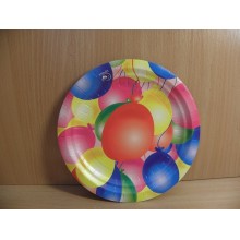Тарелка Шары d180мм цветная ламинированный картон одноразовая 