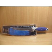 Нож кухонный лезвие 160мм без зубчиков ручка металл обрезиненный SS-07B 