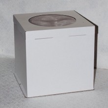 Коробка для торта с окошком 300х300х300мм гофрокартон белый 3 предмета арт.2.14.1