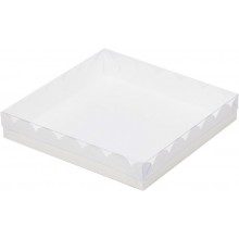 Коробка для пряников и печенья 155х155х35мм картон мелованный белый арт.3.5.1
