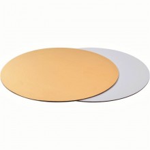 Подложка для торта d240х3,2мм картон обложечный золото/белый арт.4.4.1