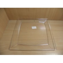 Тарелка Дизайн квадратная плоская 235х235мм прозрачная ПС одноразовая арт.2004 