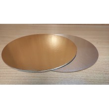 Подложка для торта d220х1,5мм картон обложечный золото /серебро арт.4.2.8