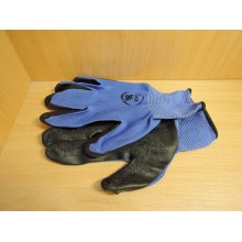 Перчатки хозяйственные нейлон с рельефной обливкой Fnat синие 