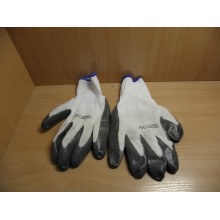 Перчатки хозяйственные нейлон обливкой бело-чёрные,бело-синие арт.NL-042,Libri 