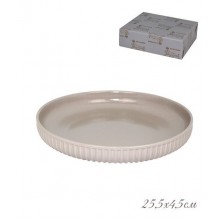 Форма для выпечки керамика рифленая 255х45мм круглая в коробке арт.105-860 