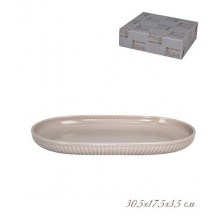 Форма для выпечки керамика рифленая 305х175х35мм овальная в коробке арт.105-861 