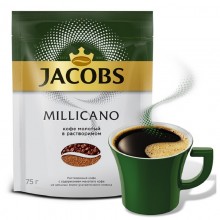 Кофе растворимый сублимированный Jacobs Monarch millicano 75г в пакете 
