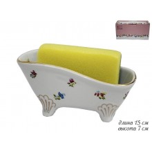 Подставка-ванночка для губки Полевые цветы керамика в коробке арт.105-059 
