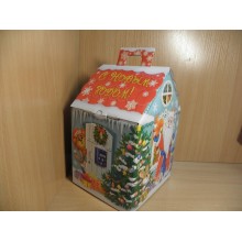 Коробка новогодняя для подарка 1400г Дом с Трубой Добрый картон ПДУ50158 