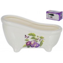 Подставка-ванночка для губки Слива керамика в коробке арт.110-07006 