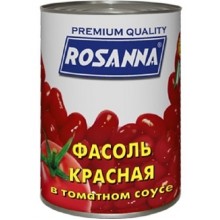 Фасоль красная Rozanna в томатном соусе 400г банка металл 