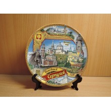 Тарелка декоративная на подставке Серпухов Кружево коллаж d150мм в коробке 