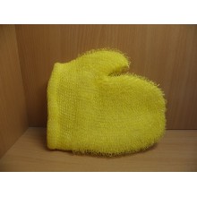 Мочалка-рукавица для тела массажная 20х18см вязка,поролон без упаковки 