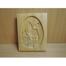 Форма для печатного пряника 1шт. дерево Заяц в медальоне в пакете арт.48653 