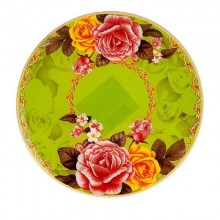Блюдо стекло цветное Розы 300мм круглое без упаковки арт.5342411 
