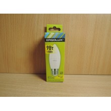 Лампа светодиодная цоколь Е27 9Вт Тёплый свет свеча LED-C35-9W-E27-3K код 13170 Ergolux