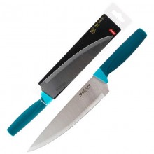 Нож кухонный лезвие 200мм без зубчиков Mallony Velutto ручка пластик обрезиненный Поварской арт.MAL-01VEL 