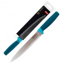 Нож кухонный лезвие 190мм без зубчиков Mallony Velutto ручка пластик обрезиненный Разделочный арт.MAL-02VEL 