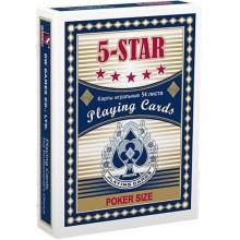 Карты игральные А8 54л.пластик 5-Star №3008 Poker Size