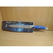 Нож кухонный лезвие 130мм без зубчиков Multicolor ручка металл обрезиненный арт.S-02 