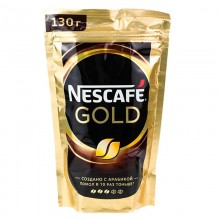 Кофе растворимый сублимированный Nescafe Gold 130г в пакете 