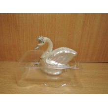 Фигурка-подвеска Лебедь h 8,5см стекло без упаковки арт.НУ-9276