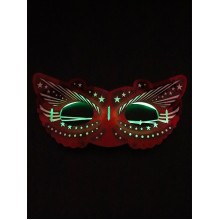 Маска-очки Светящийся карнавал пластик Зелёная бабочка арт.НУ-4935