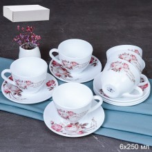 Сервиз чайный 12пр. стеклокерамика Чайная роза в коробке арт.GB220/GD55-6A (6916) 