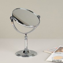 Зеркало двухсторонее настольное оправа металл d16см на высокой ножке круглое арт.CW419-10,11 