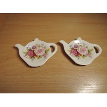 Подставка для чайного пакета керамика 2шт. Цветы в коробке арт.102-05035 