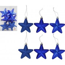 Фигурка-подвеска Звезда синяя h 7,5см пластик без упаковки (6) арт.HV8006-513A04