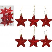 Фигурка-подвеска Звезда красная h 7,5см пластик без упаковки (6) арт.HV8006-513A03