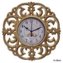 Часы настенные кварц 28см золото круглые арт.D31H-2 