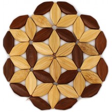 Подставка под горячее бамбук Цветок круглая 155см 