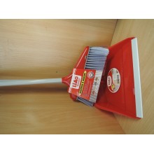 Совок для мусора со щёткой ручка пластик длинная Ленивка пластик Liao арт.C130020 